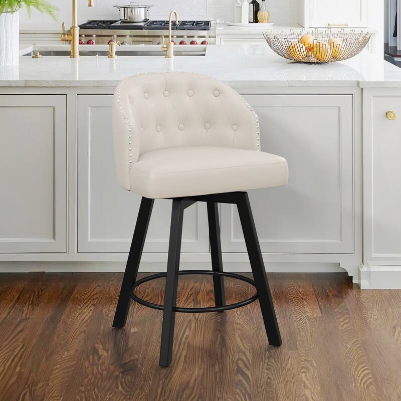 26" Swivel Counter Height Bar Stools Upholstered Counter Stools - 26" H