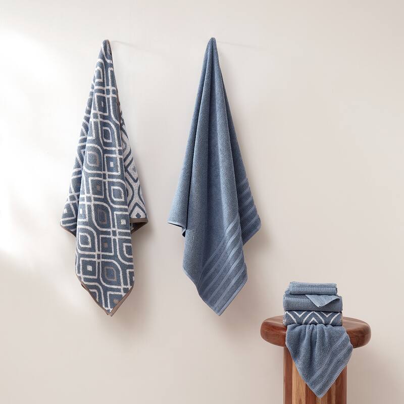 Modern Threads 6-Piece Yarn Dyed Oxford Towel Set