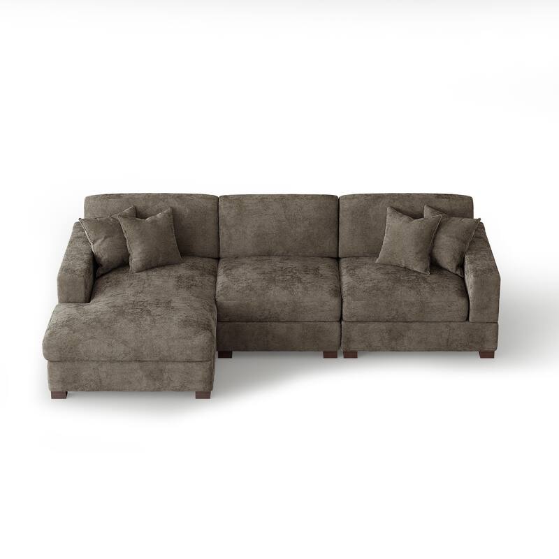 Oversized Modern Chenille Modular Sectional Sofa with Chaise
