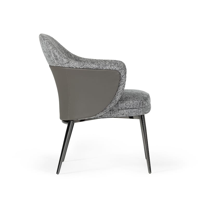 Modrest Cora Modern Grey Fabric & Leatherette Dining Chair