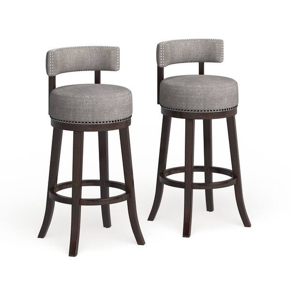 Furniture Of America Fendeson Nailhead Swivel Barstool Set Of 2 On Sale Overstock 20000986