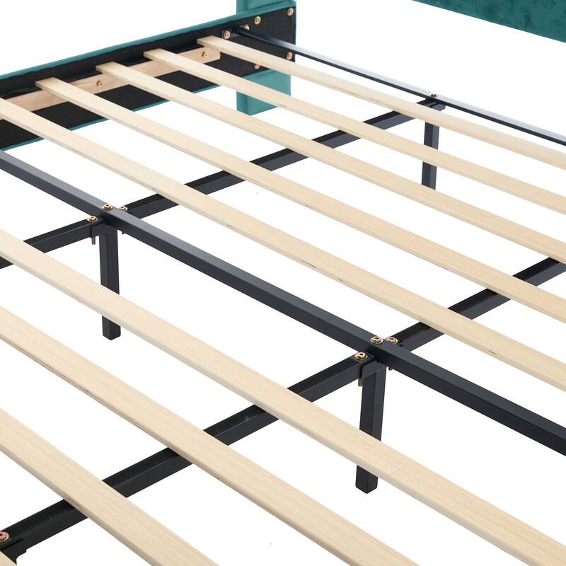 Christopher Knight Home - Amara Traditional Velvet Upholstered Sleigh Bed with Wingback Headboard & Scroll Footboard, King Size