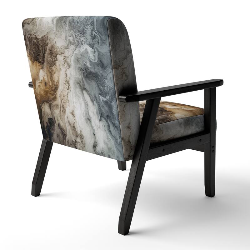 Designart "Segment Layers of Marbled Rock" Upholstered Fractals Accent Chair and Arm Chair