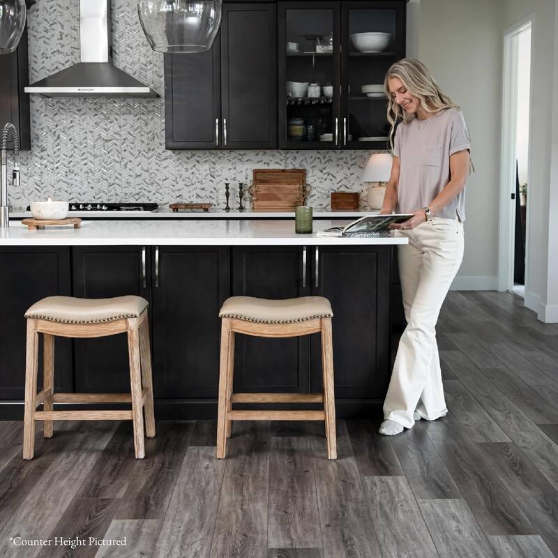 Maven Lane Adrien Saddle Kitchen Stool