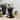 Glitzhome 18"H MGO Black Chess Garden Stool Outdoor Table