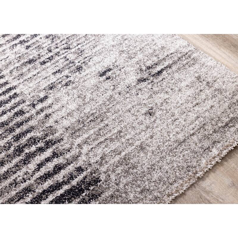 Soft Collection - Grey/Cream Distressed Ripple Rug