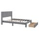 preview thumbnail 43 of 50, Gray Full Velvet Upholstered Bed with Large Storage Drawer - Luxurious Design