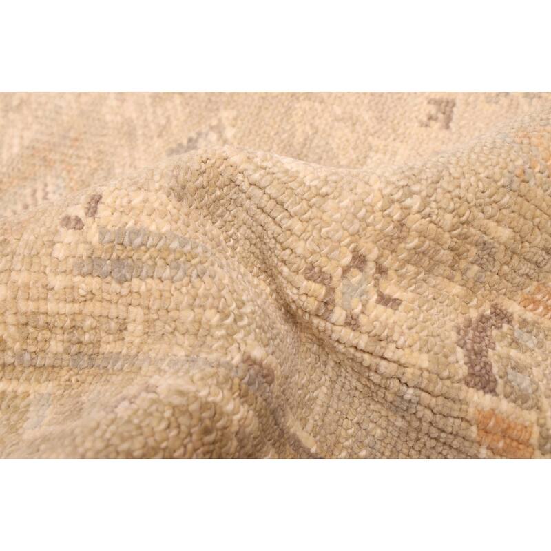 ECARPETGALLERY Hand-knotted Kavya Oushak Light Khaki Wool Rug - 7'11 x 9'8