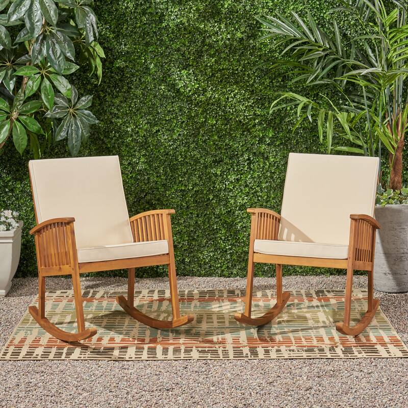 Casa Acacia Wood Rocking Chairs (Set of 2) by Christopher Knight Home