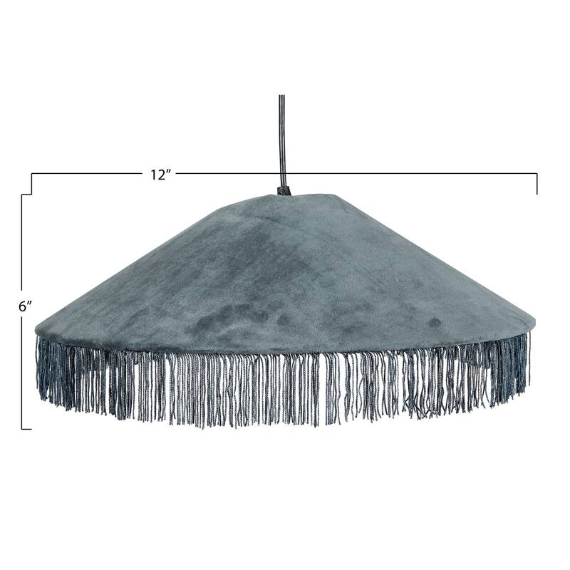 Mid Century Velvet Ceiling Light with Tassels