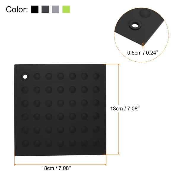 4pcs Silicone Trivet Mat Counter ProtectorBlack/Dark Grey/Light Grey Black/Dark Grey/Light