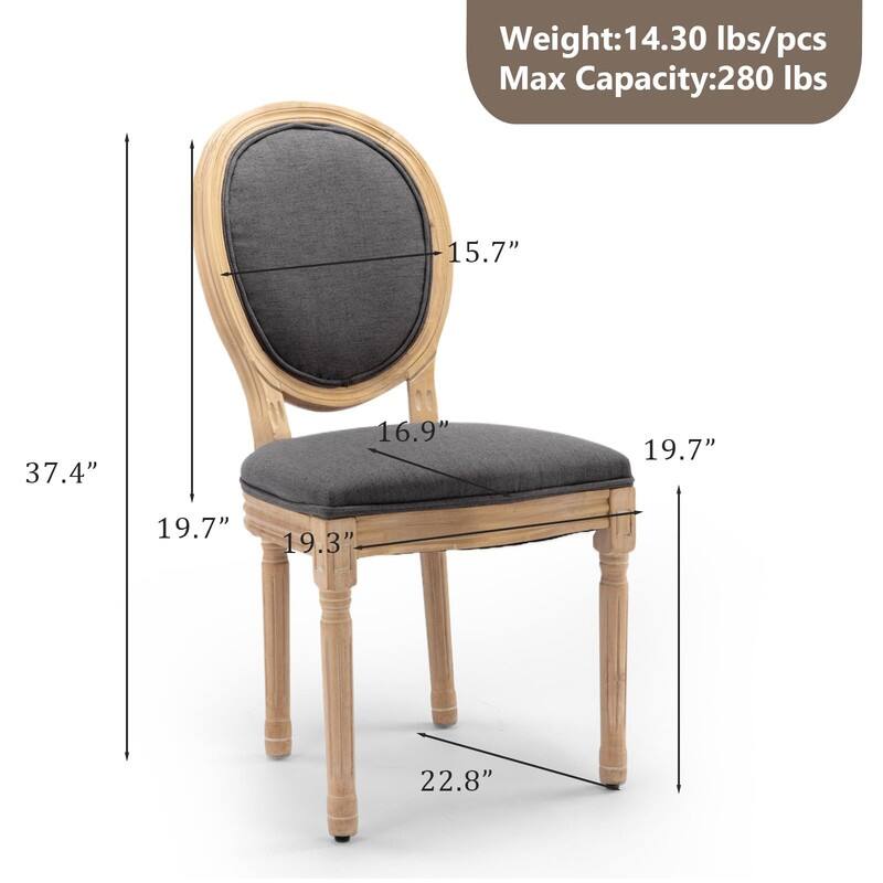 Upholstered French Style Nailhead Dining Chairs(Set of 4)