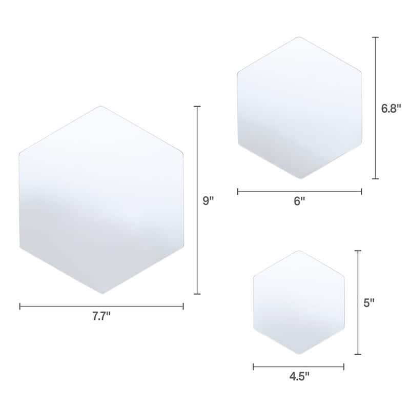 Elements Set of 7 Hexagonal Wall Mirrors