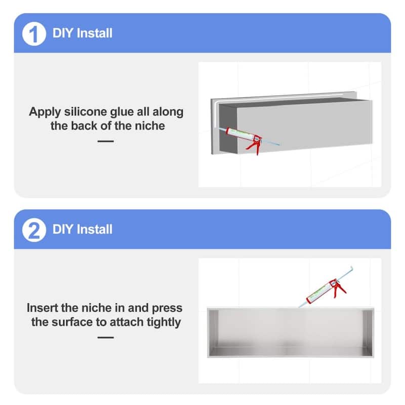 Kichae Shower Niche 37" Stainless Steel Recessed Shower Niche
