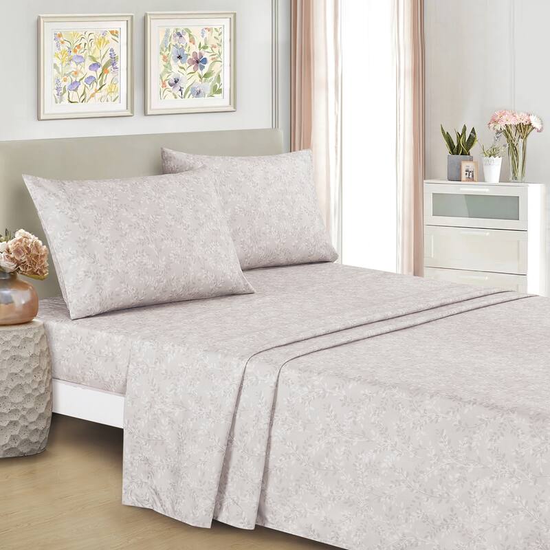 7 pieces floral bed in a bag comforter set