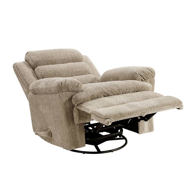 Sofiane 41" Microfiber Swivel Glider Recliner - Pull-Handle Motion