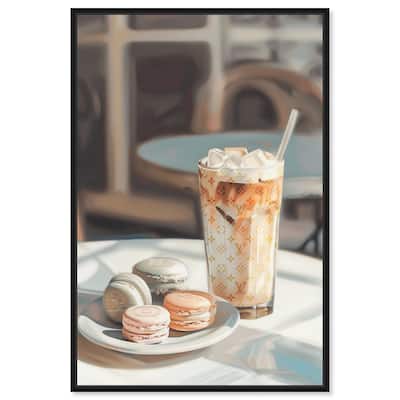 Glam Iced Coffee and Macarons Canvas by Art Remedy