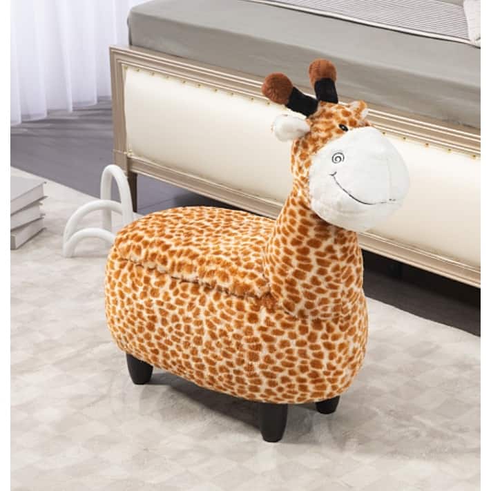 Giraffe Animal Storage Kids Ottoman Stool