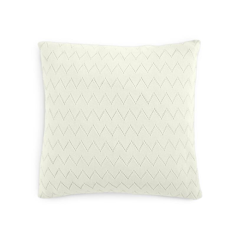 Southern Tide Herringbone Square Ivory Decorative Pillow - Single - Mid Loft - Soft - Euro Square