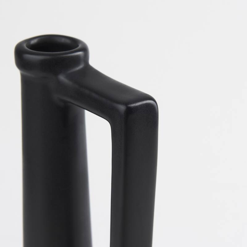 Burton Medium Matte Black Ceramic Jug Vase