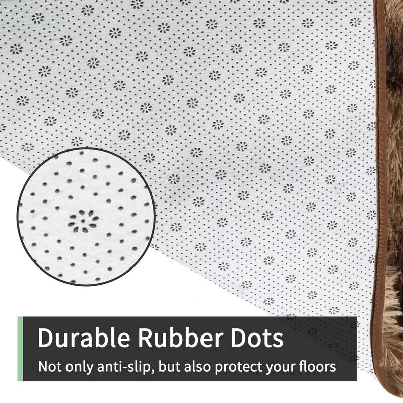 Area Rugs 8x10 Living Room, Large Area Rug Shag Shaggy Carpet Soft Plush Furry Bedside Rug, Machine Washable Area Rug - 6' x 7'