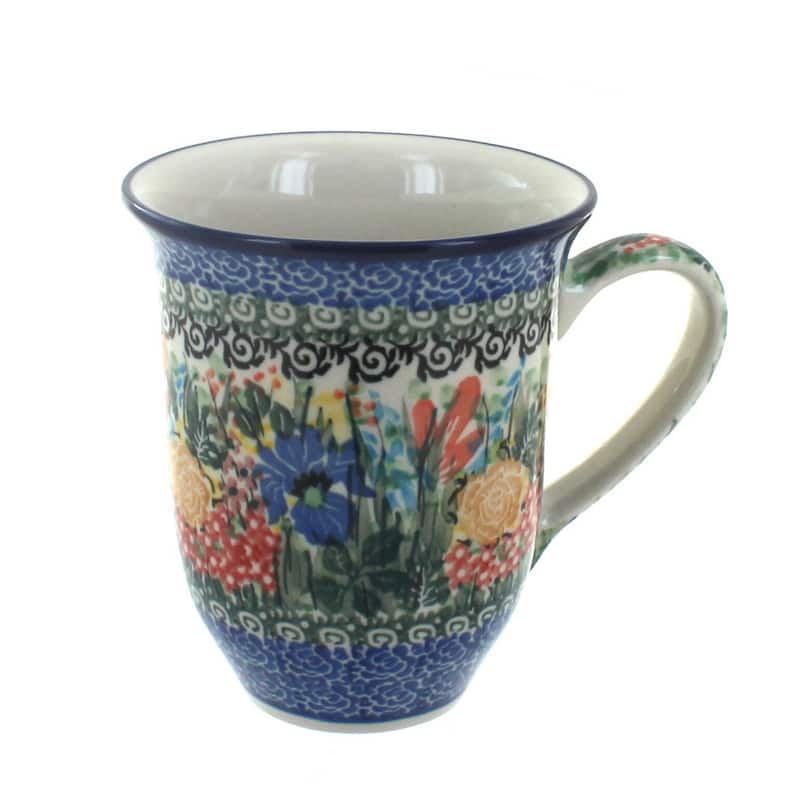Blue Rose Polish Pottery 826 Ceramika Artystyczna Large Coffee Mug