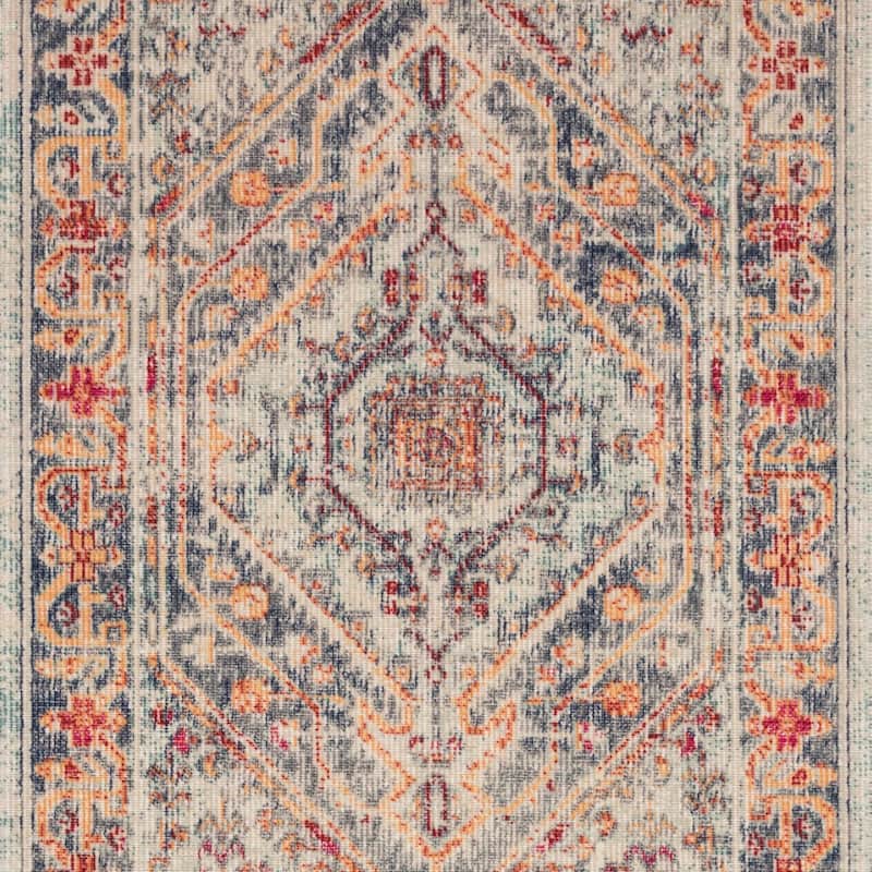 Alexander Home Katherine Boho Vintage Diamond Medallion Rug