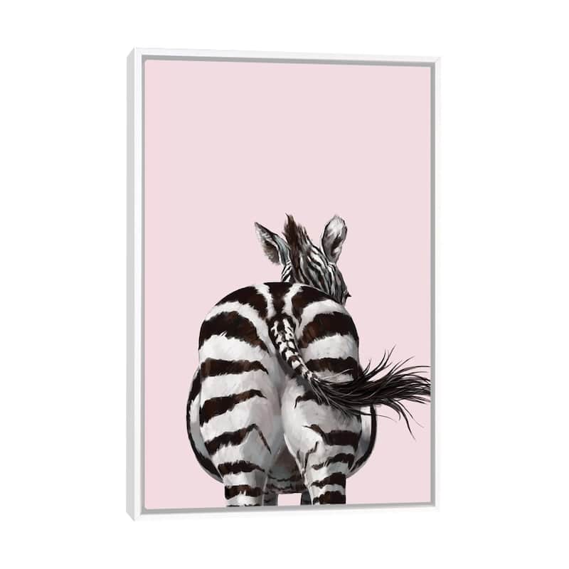 iCanvas "Zebra Butt" by Big Nose Work Framed Canvas Print - White - 40x26