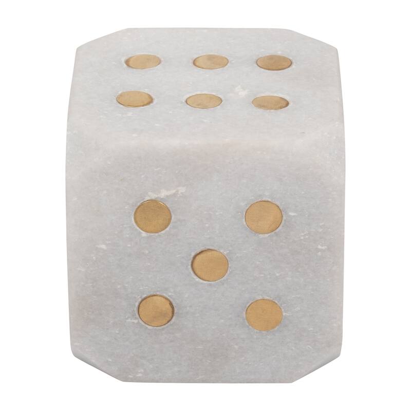 Sagebrook Home Chic Marble Dice, Exquisite Craftsmanship, Ideal for Modern Spaces - 4" x 4" x 4"