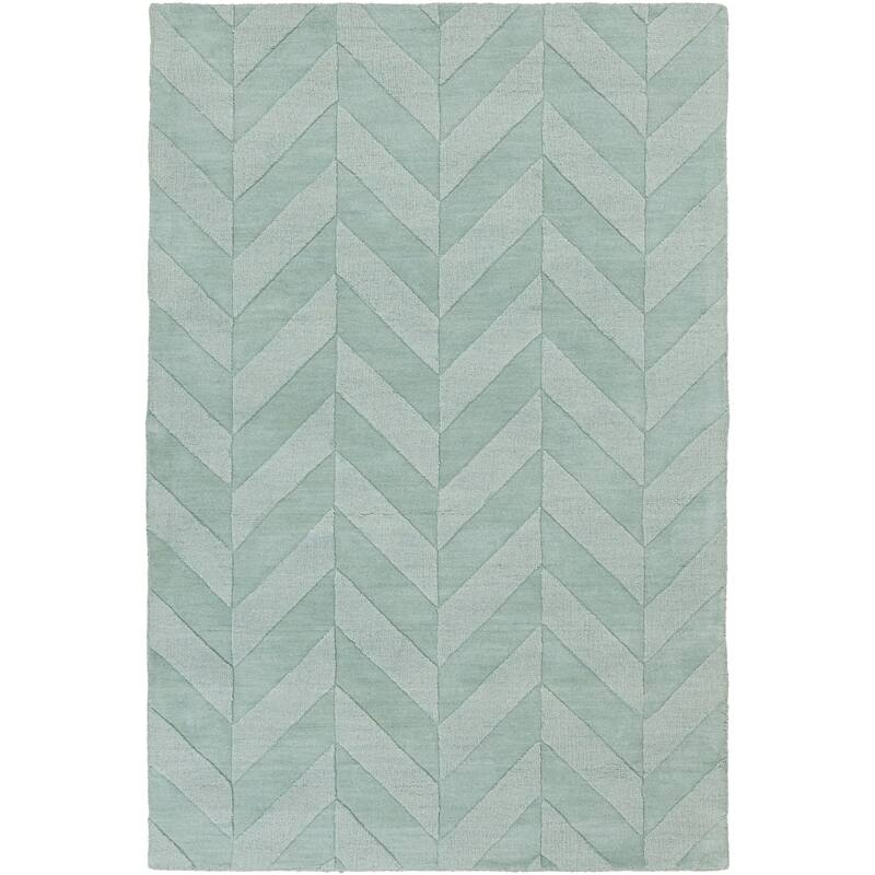 Livabliss Alpine Hand-woven Tone-on-tone Zig-Zag Wool Area Rug