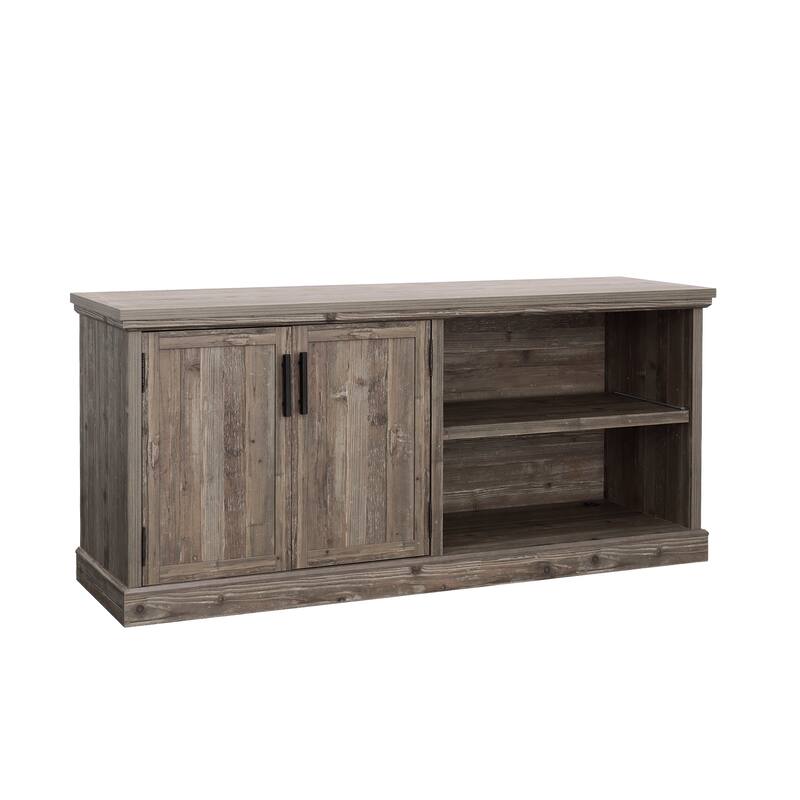 Wood Credenza with Adjustable Shelves, Brown - 65.12"W x 19.29"D x 29.72"H