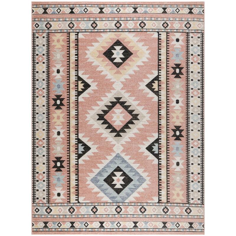 HomeRootsGeometric Bohemian Rectangle Area Rug - 120' X '94' X '0.25
