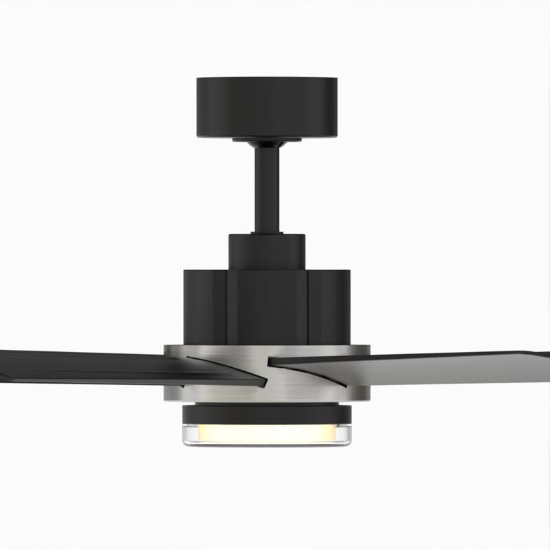 Pendry 56 inch Indoor/Outdoor Ceiling Fan - Black with Brushed Nickel Accent