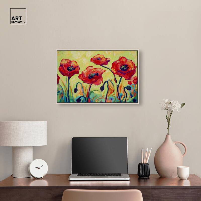 Red Poppy Field II Canvas by Art Remedy