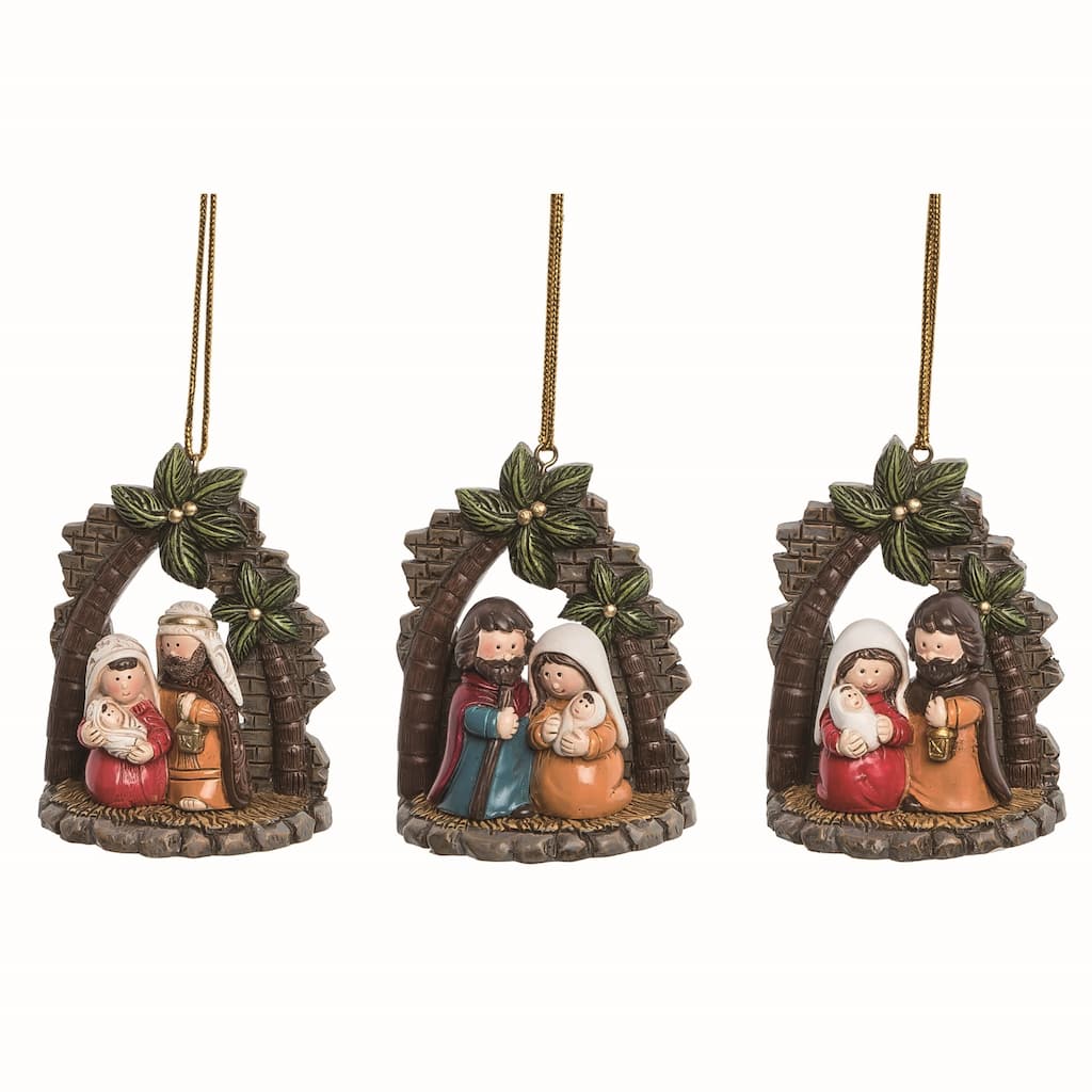 Transpac Resin Baby Nativity Ornament Set of 3 Christmas Home Decorations