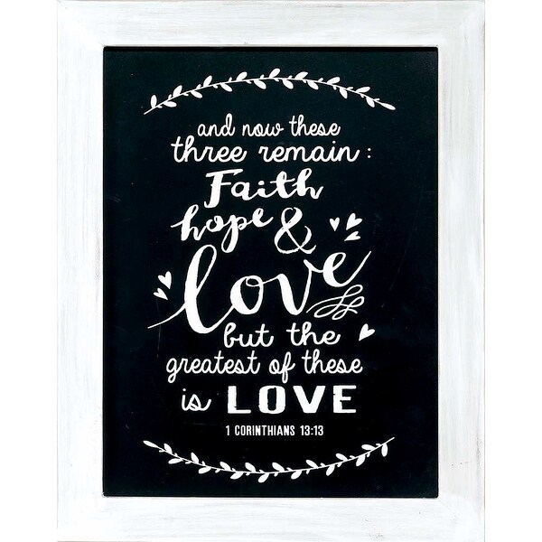 18.5" Black and White Bible Quotes Wall Plaque - N/A