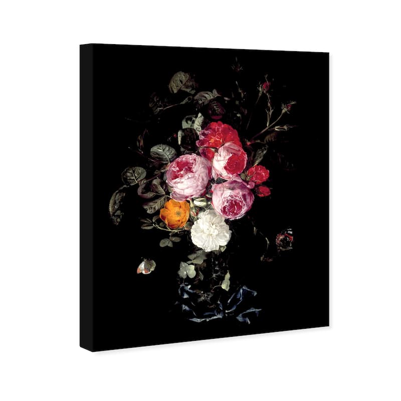 Wynwood Studio Canvas Floral and Botanical Christian Luycks - A Festoon of Roses Pink and Traditional Wall Art Canvas Print