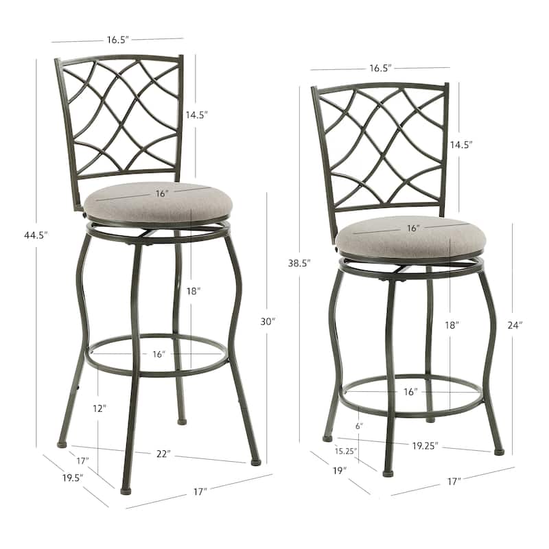 Eric Pewter Metal 24-30-Inch Adjustable Stool (Set of 3)