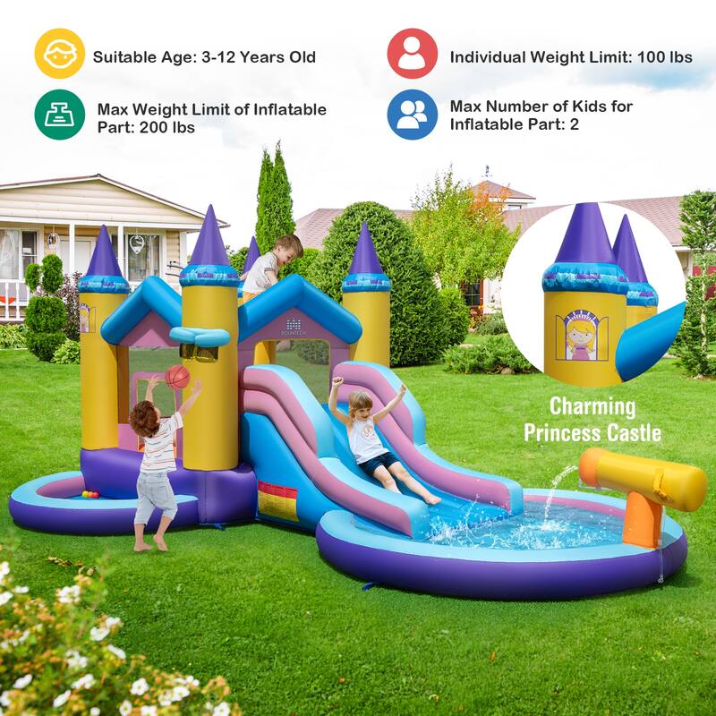 Costway Inflatable Water Slide with Slide Splash Pool (Without - as pic shows