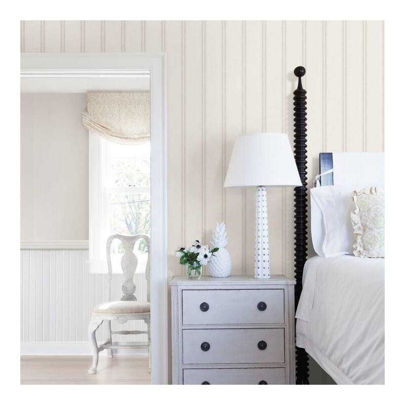 Chesapeake Johnny Grey Stripes Wallpaper - 20.5 x 396 x 0.025