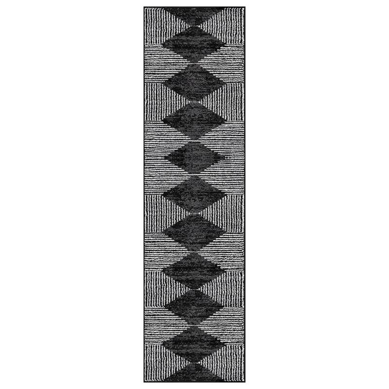 Beige Brown Geometric Stripe Stylish and Durable Area Rug
