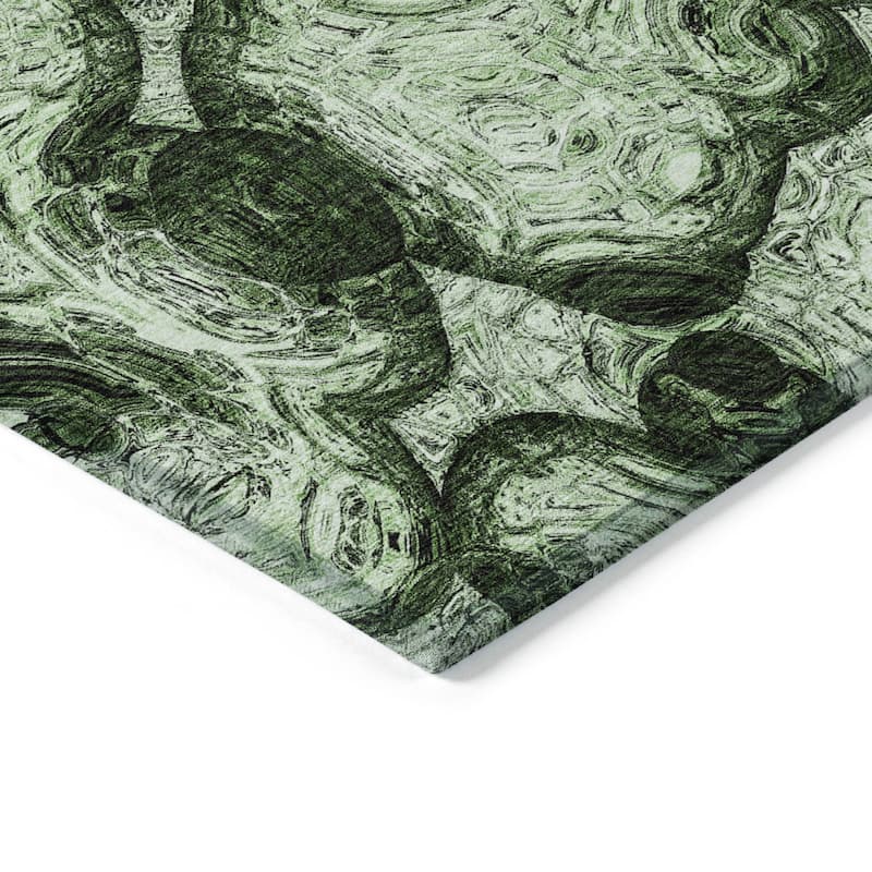 Machine Washable Indoor/ Outdoor Chantille Abstract Waves Rug