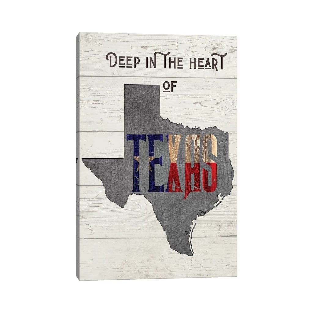 iCanvas "Deep In The Heart Of Texas - Version 2" by WordsAndMusicArt Canvas Print