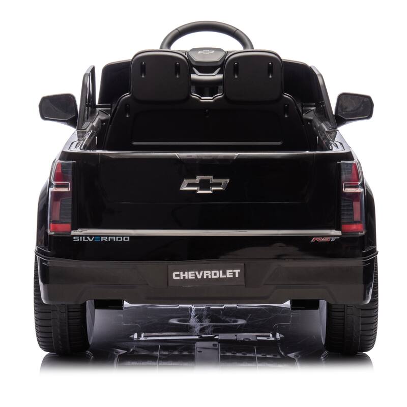 Licensed Chevrolet Silverado 24V Kids Ride On Car with Bluetooth, Music, and Power Display