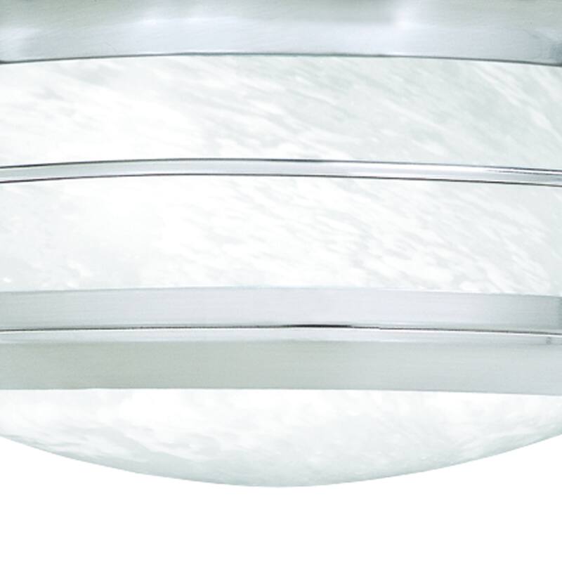 Elk Home Brushed Nickel With White Stone Glass 2 Light Flush Mount