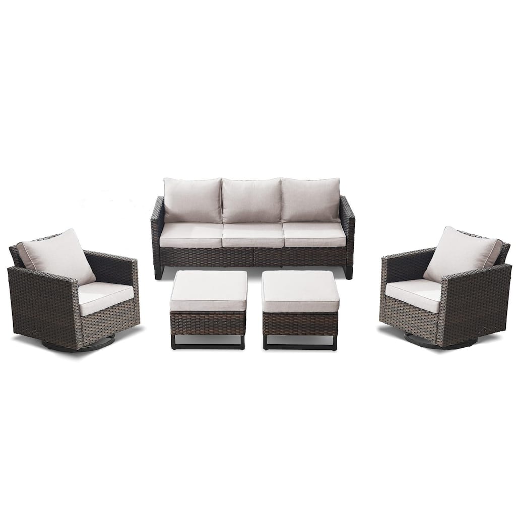 5 Piece Patio Sofa Chair Furniture Set