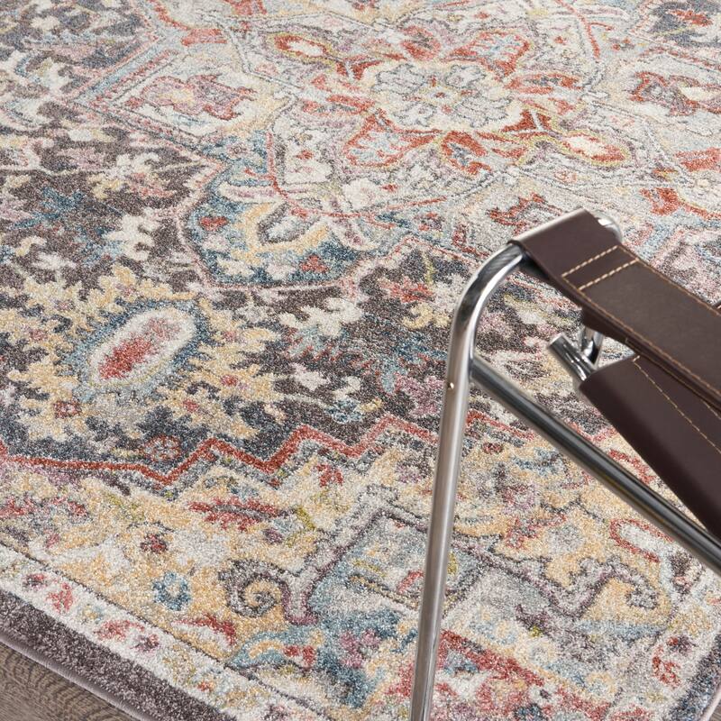 Nourison Juniper Persian Farmhouse Medallion Multicolored Area Rug