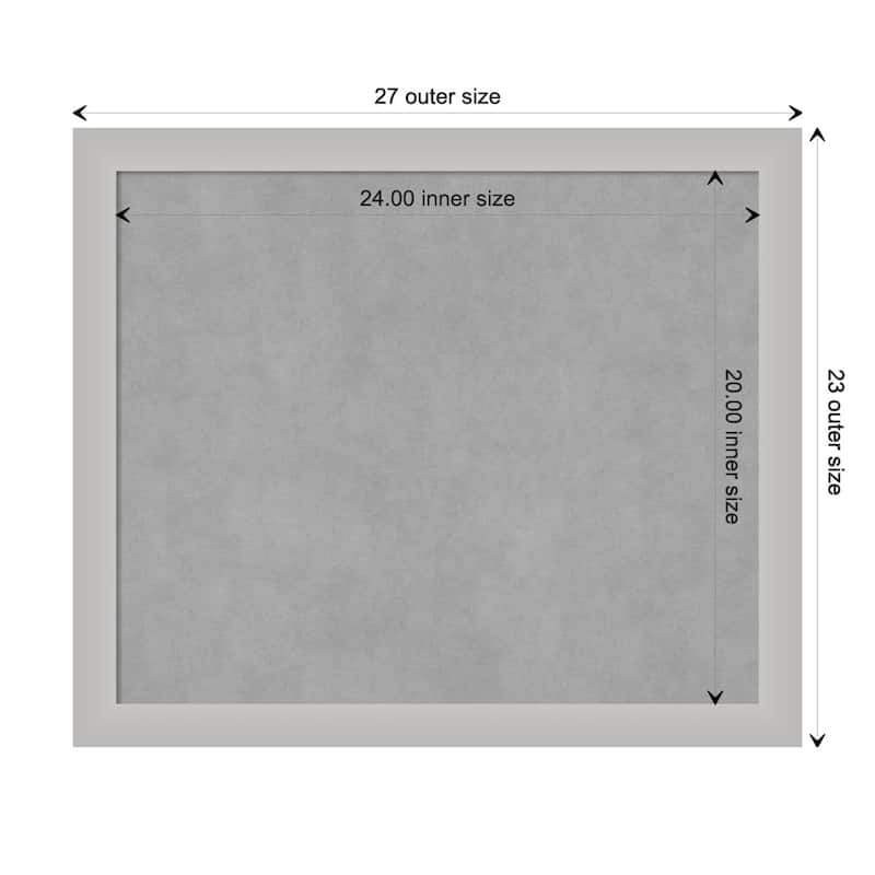 Amanti Art Low Luster Silver Framed Magnetic Board - Board Size 24x20
