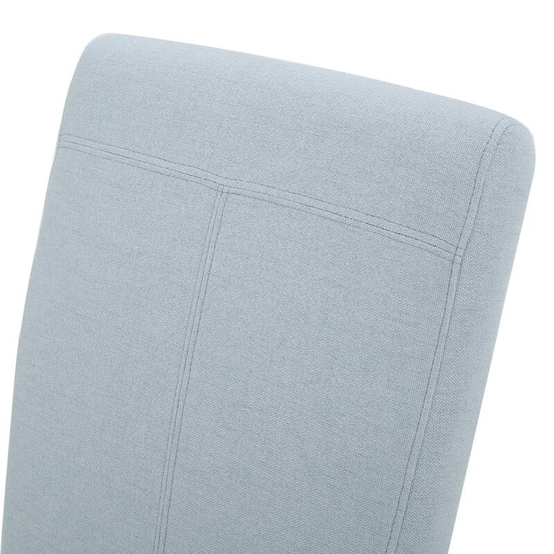 Modern Dining Chairs, Armless Upholstered Dining Chairs with T-Stitch Design, for Dining Rooms, Set of 2, Light Blue