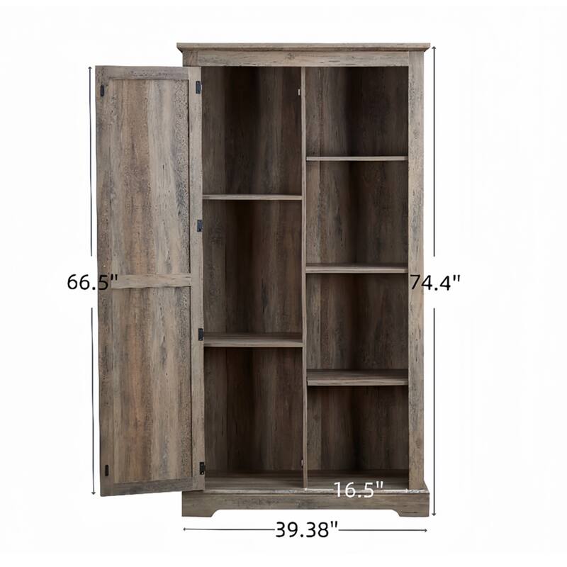 Barn Door Wood Tall Storage Cabinet